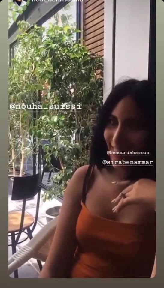 Instagram story tagged at The Village: a guest in front of the glass frontage and plants