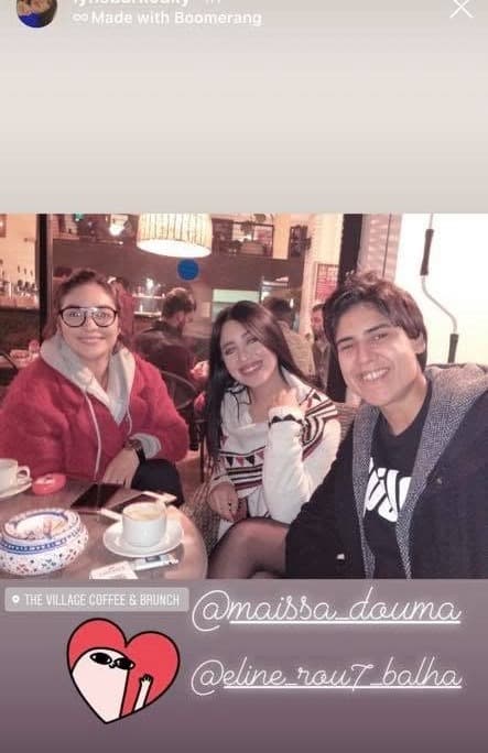Instagram story tagged at The Village: three guests around coffee indoors